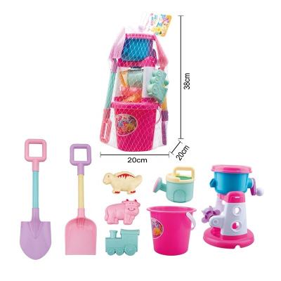 China Beach Toy 20*20*38cm Bucket Juguete De Playa Sand Tool Kit Kids Educational Outdoor Plastic Sandbox 8 Pieces for sale