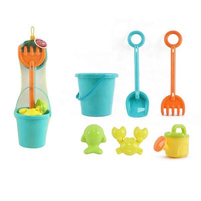 China Hot Selling Digging Sand Toy Set With Bucket 6 Pieces Shovel Beach Outdoor Sand Plastic Mold Summer 17.6*17.5*48.5cm for sale