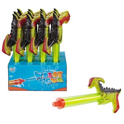 China Plastic Water Gun Toy Summer Beach Game Transparent Long Shooting Barrel Soaker Dinosaurs Water Gun Toy for sale