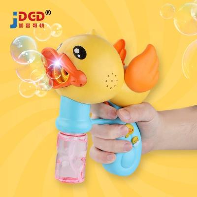 China With Water Healthy Battery Operated Plastic Outdoor Soap Blaster Duck Electric Bubble Gun Blowing Machine for sale