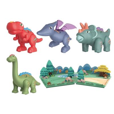 China Kids Diy Education Assembling 4Pcs Building Plastic Magnetic Plug Toys Apart Dinosaur 34*22.6*10.6cm for sale