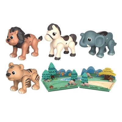 China Colorful Imagination Kids Educational Creative Building Toy Rod Gather Plastic Magnetic 4Pcs Animals Play for sale