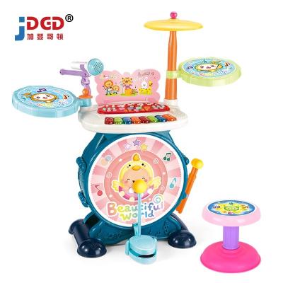 China With Light And Healthy Multifunctional Plastic Educational Electronic Toys Jazz Drum Set For Kids Cartoon Musical Instrument for sale