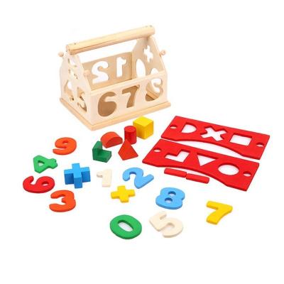 China Kids Montessori Training Train Matching Enlightenment Teaching Assembling Educational Blocks Wooden House Toy 15.5*12*12cm for sale