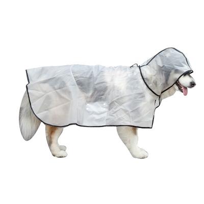 China Custom Big Stocked Logo Pet Supplies Premium Tpu Hooded Pet Clothes Clear Dog Raincoat Pet Products Amazon Sale for sale