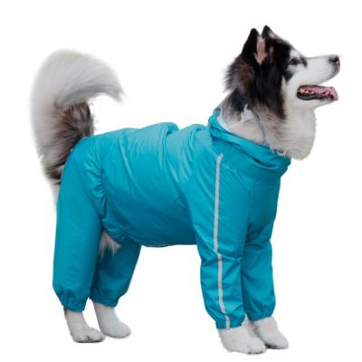 China Pet Supply Manufacturing Rainproof Overalls 4 Dog Pet Stocked Leg Raincoat With Removable Tail Protector For Dogs Big Amazon Sale for sale