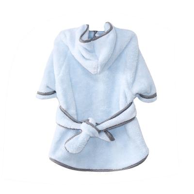 China Factory Direct Fashion Skin-Friendly Stocked White Pet Bathrobe Custom Embroidered Logo Microfiber Towel for sale