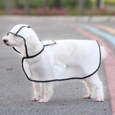 China Stocked Transparent PVC White Cheap Dog Raincoat Clothes China Wholesale Pet Raincoat Soft Fabric For Small Dogs for sale