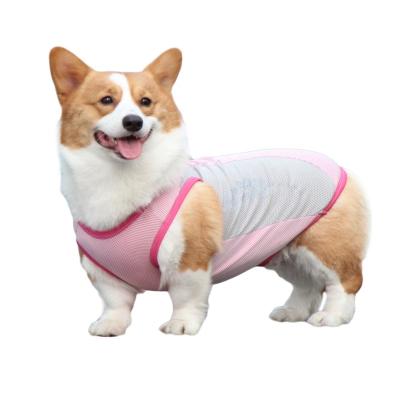 China Stocked Wholesale Good Price Cooling Light Dog Vest T-shirt Reflective Printed Pet Clothing For Summer for sale