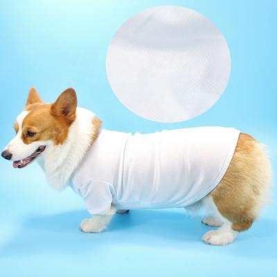 China Viable Custom Sublimation White Dog Shirts Printable Plain Dog Clothes Polyester Pet Clothes And Accessories Fashion Pet for sale