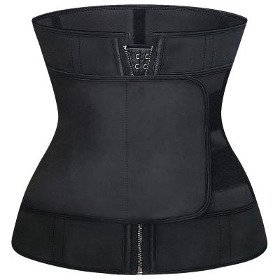 China Latex Women Slimming Black Waist Cincher Workout Compression One Belt Latex Waist Trainer for sale