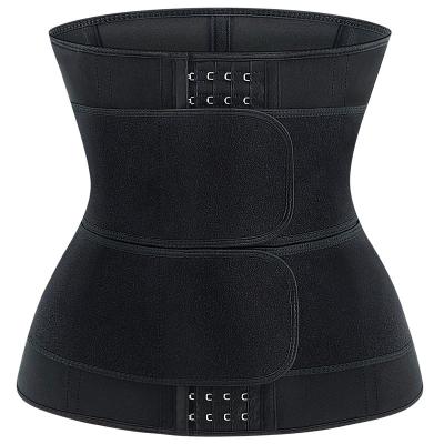 China Two Strap Waist Cincher Gym Neoprene Waist Trainer 9 Antibacterial Steel Bones for sale