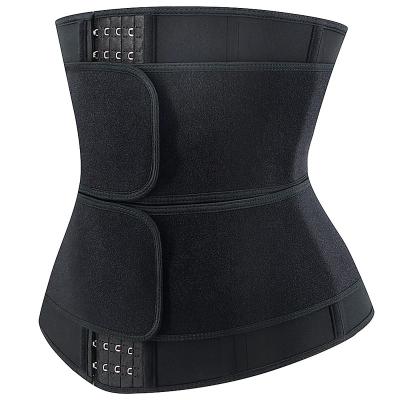 China Universal Black Waist Cincher Corset Double Ties Neoprene Slimming Waist Trainer for sale