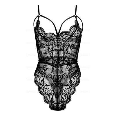 China 85% Polyester +15% Spandex Sexy Underwear Lingerie Bodysuit For Women Lace Up Mesh Woman Bodysuits for sale