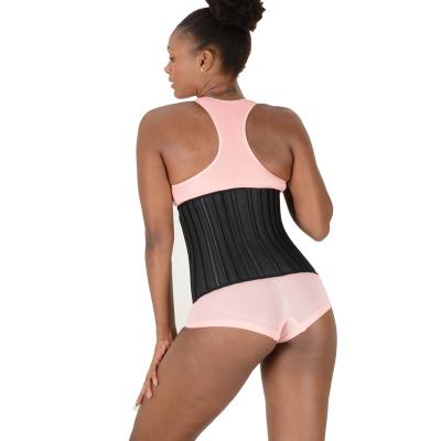 China XS-6XL Antibacterial Black 3 Hooks 29 Steel Bone Body Shaper Women Workout Latex Waist Trainer Belt Waist Trainer 8006 for sale