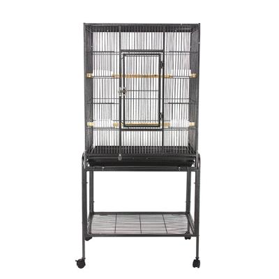 China Black Gabbia Parrot Supply Metal Wire Bird Cage Breathable High Quality Steel Large House Cages by uccelli for sale