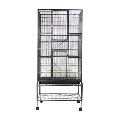 China Factory Price High Quality Breathable Large 3 Layers Platform Cockatiel Bird Cage Bird Breeding Villa Canary Parrot Cage for sale