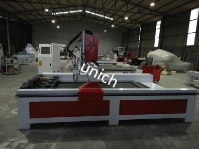 China Stone cnc router machine , cnc granite router with 4 spindle and rotary , cast iron bed for sale