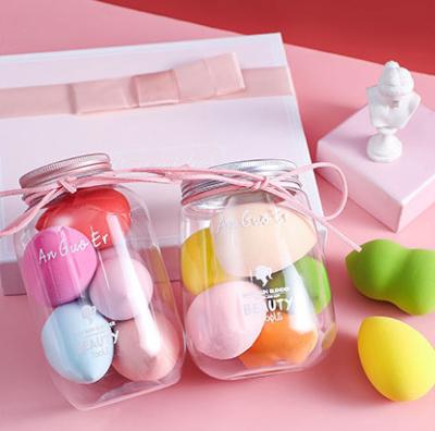 China Non latex polyurethane 5pcs set Dropshipping latex free base makeup sponge blender powder puff facial esponjas than maquillaje makeup cosmetic factory for sale