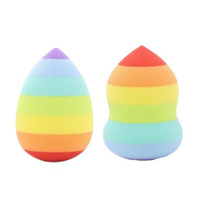 China Non Latex Polyurethane Wholesale Rainbow Color Latex Best Free and Vegan Makeup Sponge Set Cosmetics Blow Beauty Makeup Sponge for sale