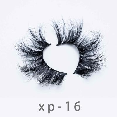 China Wholesale 25mm Long Full Tapered Natural Tapered False Eyelash 3d Mink Eyelash Natural Soft Thick Handmade Natural Cross Stripe 3d Mink Eyelashes for sale