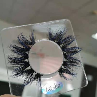 China Natural soft private label full lashes 3d mink eyelash 25mm mink eyelash 25mm Christmas wick wholesale colorful eyelash for sale