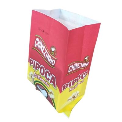 China Eco-friendly Biodegradable Kraft Paper Microwave Popcorn Food Grade High Quality Eco Friendly Resealable Paper Bag for sale