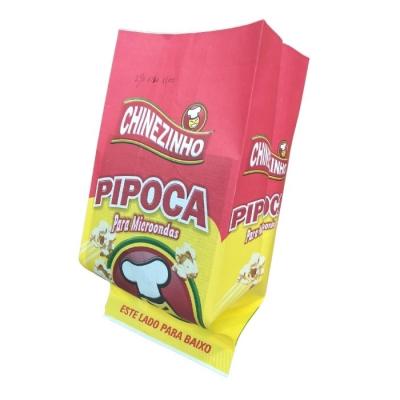 China Eco-friendly Biodegradable Fast Food Bags Microwave Popcorn Paper Food Packaging Lunch Kraft Paper Popcorn Bag for sale