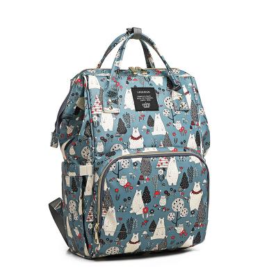 China Maternity Diaper Bag Mini Bear Hand Painted Cartoon Diaper Bag Baby Care Backpack Waterproof Travel Anti-theft for sale