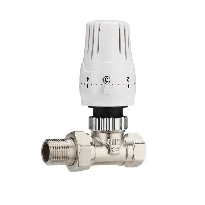 China General Universal Anthracite Thermostatic Hot Water 3 Balancing Valve Radiator Valve TRV Brass Valve With TRV Radiator Head Thermostat for sale