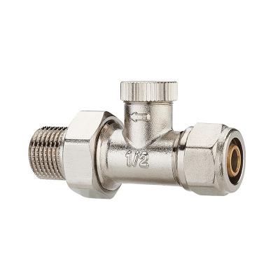 China General Thermostatic Valves Return Aluminum Plastic Radiator Valve Straight Lockshield Connection for sale