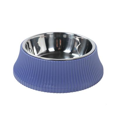 China Feeder Viable Roman Column Water Dog Feeding Pet Bowl Stainless Steel Electroplate Detachable Stainless Steel For Pets Puppy Cat Bowl for sale