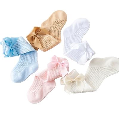 China New Spring Summer Baby Cotton Breathable Knee High Socks Kids Girl Long Socks Toddler Double Needle Socks for sale