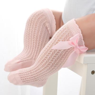 China Spring Summer Thin Socks Autumn Mesh Newborn Baby Girls Socks Fashion Breathable Bow for Infant Girls Clothes Accessories White Red Color for sale