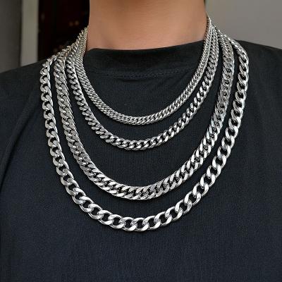 China Fashion RM Stainless Steel Chain Necklaces For Women Men Hip Hop Necklace Long On The Neck Fashion Jewelry Accessories Friends Gifts for sale