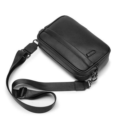 China Fashion RM Wholesale China Classic Cross - Body Bag PU Leather Black Messenger Men Sling Bag for sale