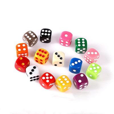 China Fashionable RM 6 Sides Dies Bulk Empty Props Casino Drinking Game 16mm Adult Black Acrylic Custom Dies For Board Game for sale