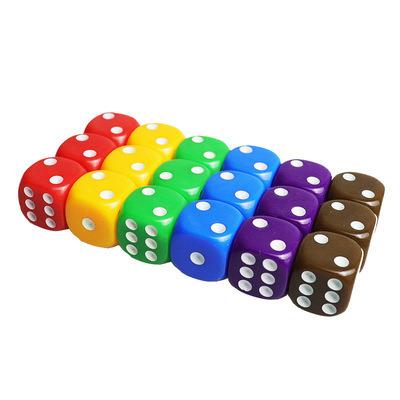 China Fashionable RM 100Pcs/Set 14mm Multicolor Acrylic Round Corner Game Die Cuts 6 Sided Portable Table Board Games Die Cuts for sale