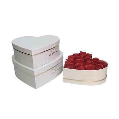 China Wholesale Custom Heart Shaped Set of 3 Pieces RM Recyclable With Hand Gift Flower Box Florist Packaging Box for sale