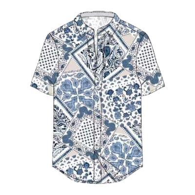 China Hawaiian Shirt Men's Hawaiian Shirt Anti-Pilling Shirts Summer Vacation Casual Printed Short Sleeve Shirt Beach Fixed Print Men for sale