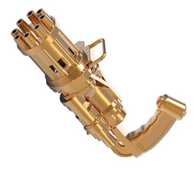 China Bring To 2021 Funny Summer Park Wholesale Gift Gold Color Electric Soap Gatling Bubble Machine Game Games Toy Gun Kids Outdoor for sale