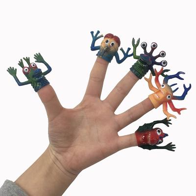 China Hot Sale 5 Pcs PVC Funny Magic Trick Simulation Animal Monster Finger Stall Props Interactive Doll Toy for sale