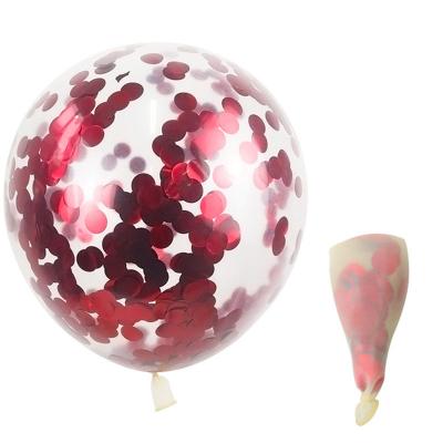 China Decoraive 12 inch 2.8g 100pcsTransparent Sequin Balloon Birthday Party Decoration Red Wedding for sale