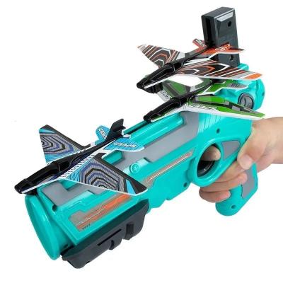 China 2021 Toy Gun Glider Flying Flat Creative Battle Launcher Aircraft Catapult Foam Outdoor Game Toy Guns For Children for sale