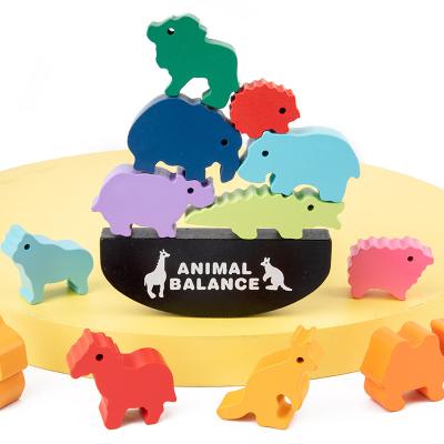 China Assemble New Toy Animal Balance Building Blocks Building Blocks Wooden Educational Wooden Toys Pro Children's Toys for sale