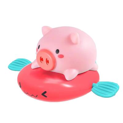 China Bath Toy Summer Pink Baby Pig Water Play Tub Infant Toddler Floating Person Floating Toys for sale