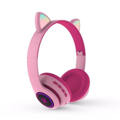 China 2021 Headband Cat Ear Led Cartoon Wireless Headphones For Kids for sale