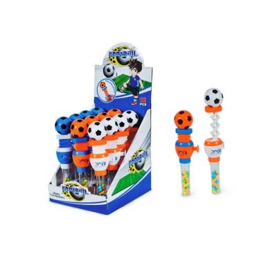 China 2020 new soccer plastic clip stretch candy tube collapsible candy soccer toys latest factory toys candy newest for sale