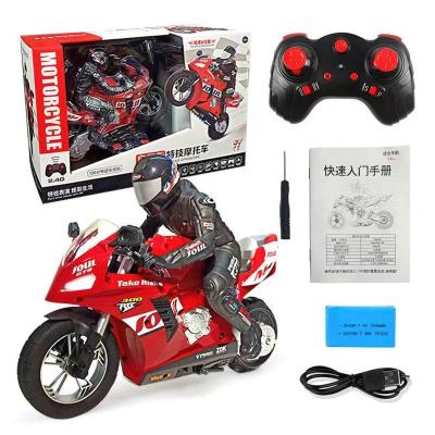 China 2.4G RC Model 1:6 Scale Stunt Motorcycle Drift Six-Axis RC Gyro Self-Balancing Car for sale