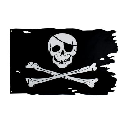 China Hanging 1 PC Available Ready To Ship 3x5ft 90x150cm Degraded Hole Bone Cross Pirate Flag for sale